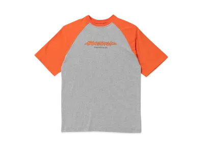 BlackEyePatch Beez-Eye-P Script Logo Raglan Tee "Orange/H.Gray"