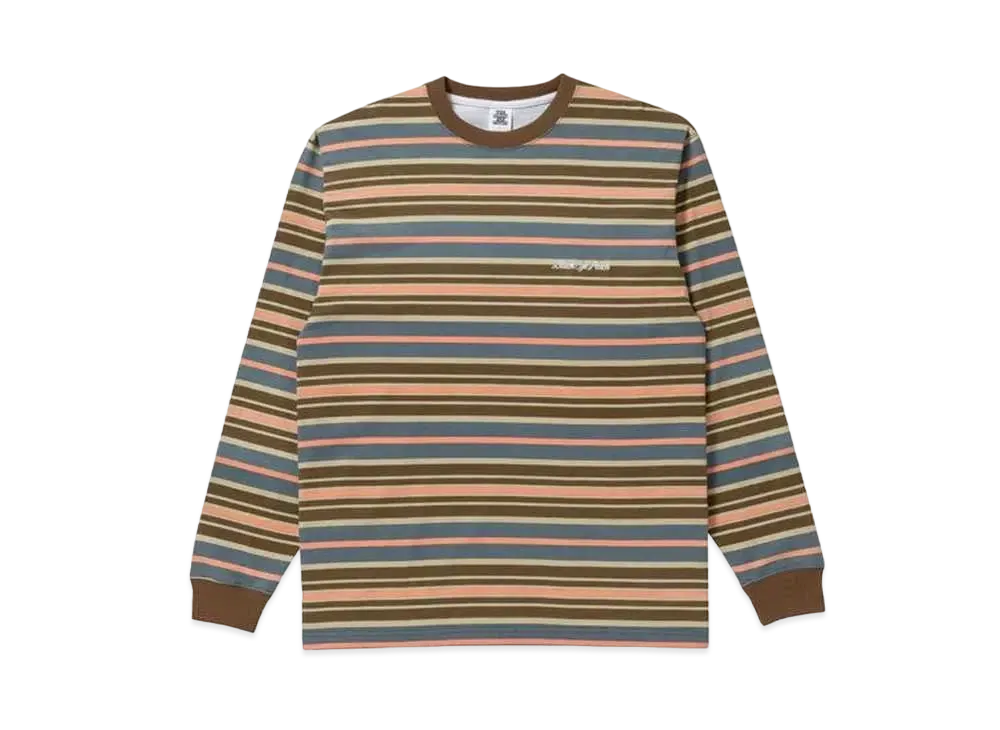 BlackEyePatch Royal Script Bordered L/S Tee "Blue/Brown"