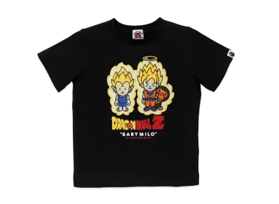 A BATHING APE x DRAGON BALL Z Super Saiyan Vegeta & Son Goku Baby Milo Tee "Black"