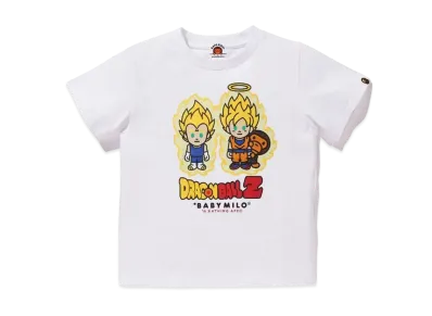 A BATHING APE x DRAGON BALL Z Super Saiyan Vegeta & Son Goku Baby Milo Tee "White"