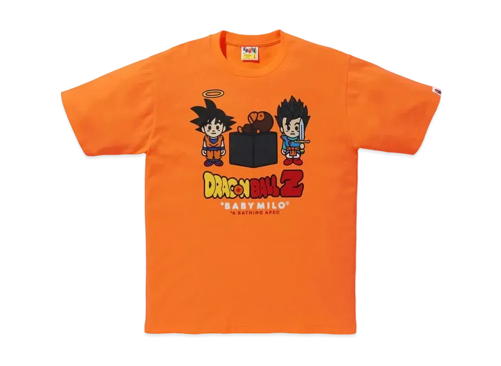 A BATHING APE x DRAGON BALL Z Son Goku & Son Gohan Baby Milo Tee "Orange"