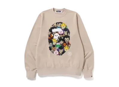 A BATHING APE x DRAGON BALL Z Ape Head Crewneck "Beige"