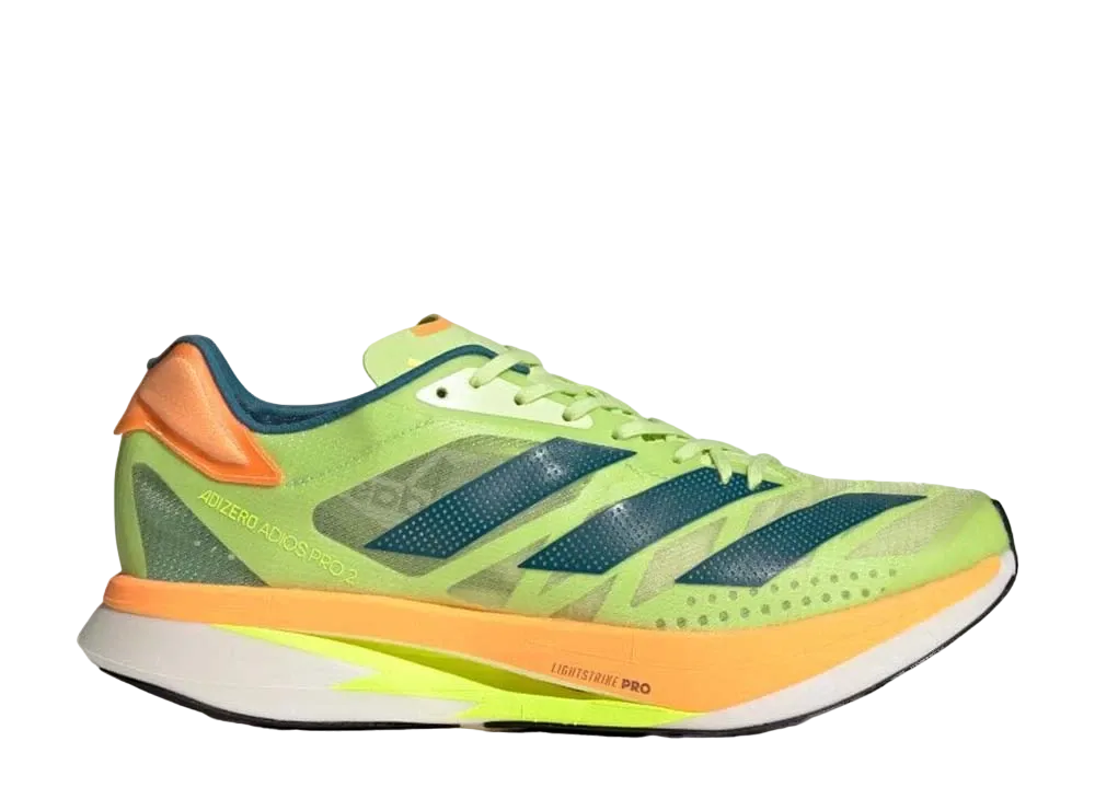 アディダス アディゼロ アディオス Pro 2 "パルスライム/リアルティール/フラッシュオレンジ"