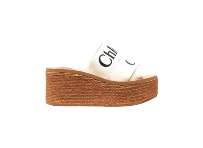 Chloe Woody Wedge Mule ”White”