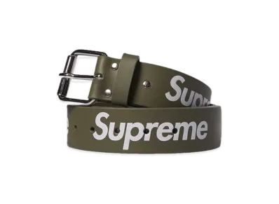 Supreme Repeat Leather Belt "Olive" (22SS)