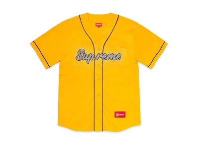 Supreme Rhinestone Baseball Jersey "Yellow"