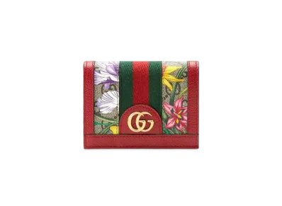 GUCCI Ophidia GG Flora Card Case Wallet "Red"