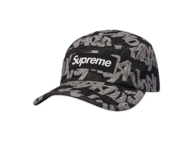 Supreme Fat Tip Jacquard Denim Camp Cap "Black"