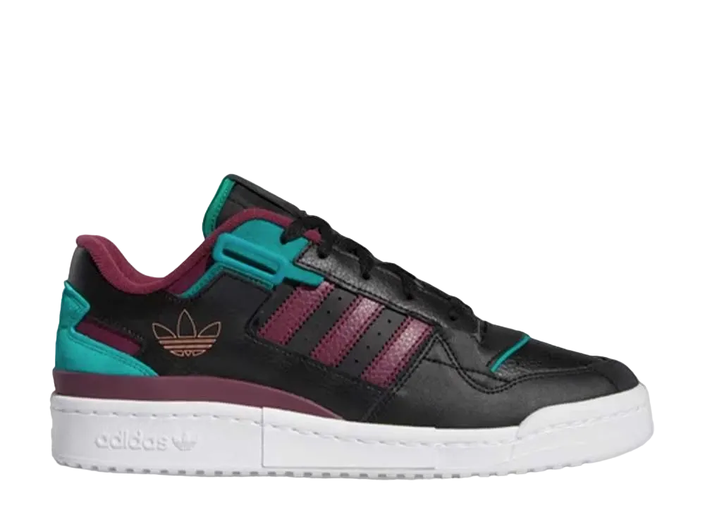 アディダス フォーラム イグジビト ロー "ブラック クリムゾン グリーン"