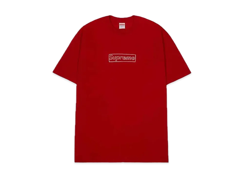 Supreme KAWS Chalk Logo Tee "Red"