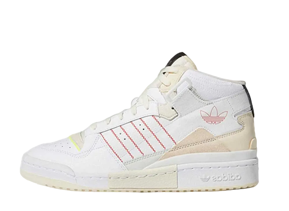 アディダス フォーラム エクジビット ミッド "ホワイト ベージュ レッド"