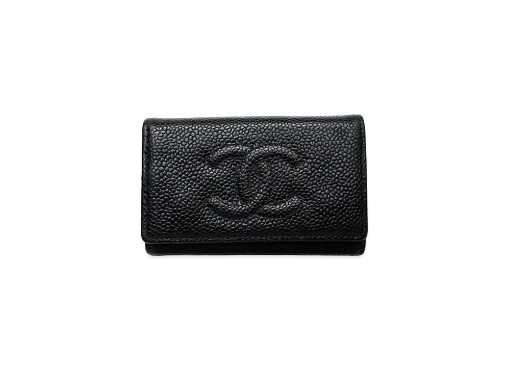 CHANEL Coco Mark Caviar Skin 6 Key Case "Black"