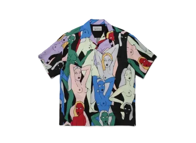 WACKO MARIA TENGOKUTOKYOHYAKUJOEZU HAWAIIAN SHIRT #1 "Black"