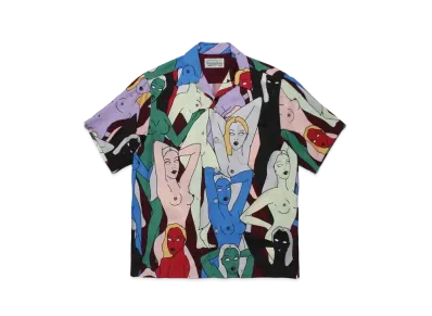 WACKO MARIA TENGOKUTOKYOHYAKUJOEZU HAWAIIAN SHIRT #1 "Bordeaux"