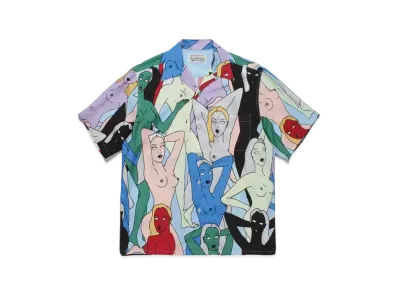 WACKO MARIA TENGOKUTOKYOHYAKUJOEZU HAWAIIAN SHIRT #1 "Blue"
