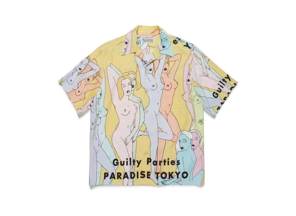 WACKO MARIA TENGOKUTOKYOHYAKUJOEZU HAWAIIAN SHIRT #2 "Yellow"