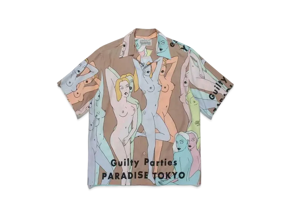 WACKO MARIA TENGOKUTOKYOHYAKUJOEZU HAWAIIAN SHIRT #2 "Beige"