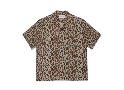 WACKO MARIA LEOPARD OPEN COLLAR SHIRT "Beige"