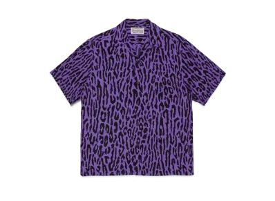 WACKO MARIA LEOPARD OPEN COLLAR SHIRT "Purple"