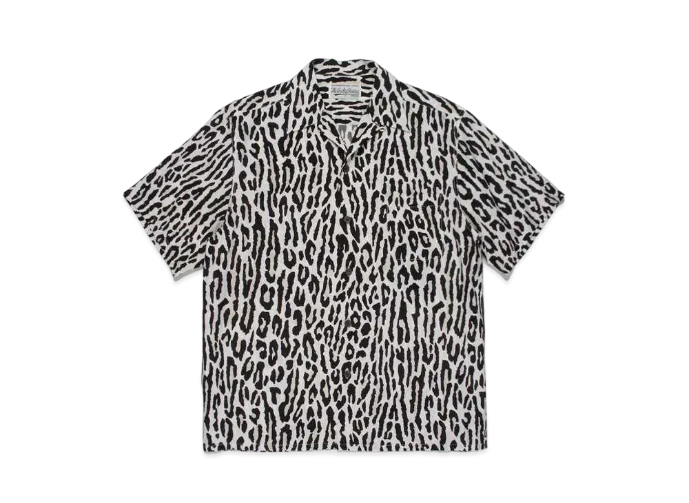 WACKO MARIA LEOPARD OPEN COLLAR SHIRT "Beige"