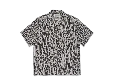 WACKO MARIA LEOPARD OPEN COLLAR SHIRT "Beige"