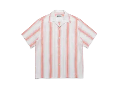WACKO MARIA STRIPED OPEN COLLAR SHIRT "White"