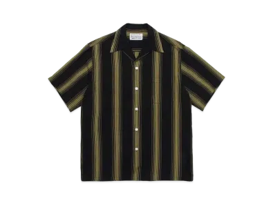 WACKO MARIA STRIPED OPEN COLLAR SHIRT "Black"