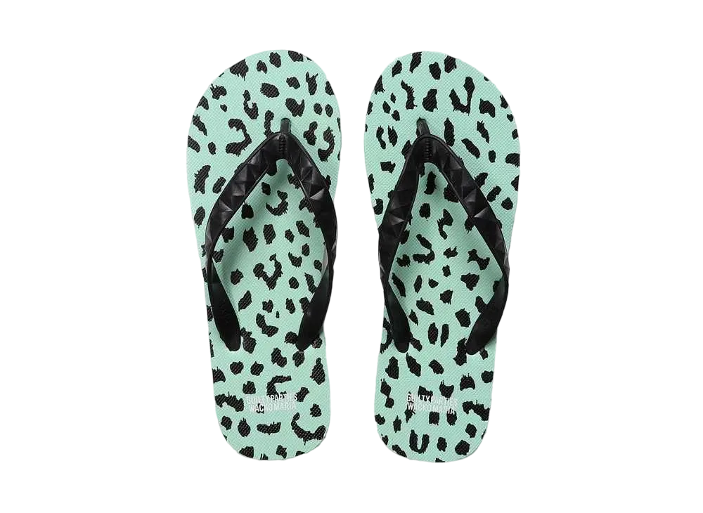 WACKO MARIA HAYN / LEOPARD BEACH SANDALS "Green"