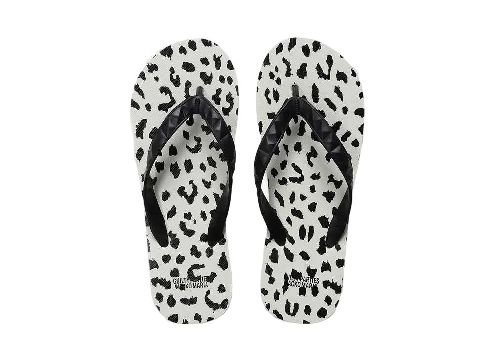 WACKO MARIA HAYN / LEOPARD BEACH SANDALS "White"