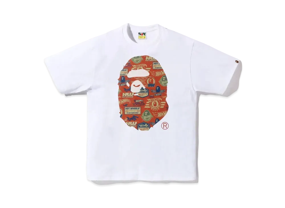 A BATHING APE x HOT WHEELS APE HEAD TEE "White"
