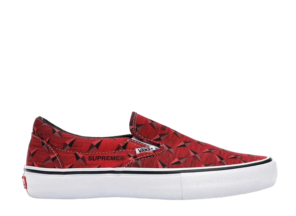 シュプリーム × バンズ スリッポン ダイアモンド プレート "レッド"