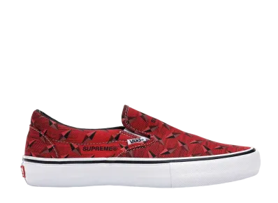 シュプリーム × バンズ スリッポン ダイアモンド プレート "レッド"