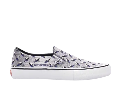 Supreme × Vans Slip-On Diamond Plate "White"
