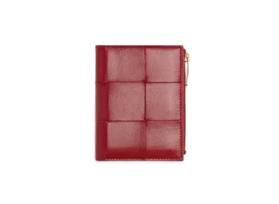 Bottega Veneta Bi-Fold Zip Wallet "Dark Red"