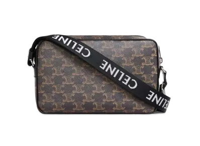 CELINE Medium Messenger Bag In Triomphe Canvas "Black"