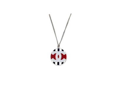 CHANEL Airline Coco Mark Necklace "Silver"