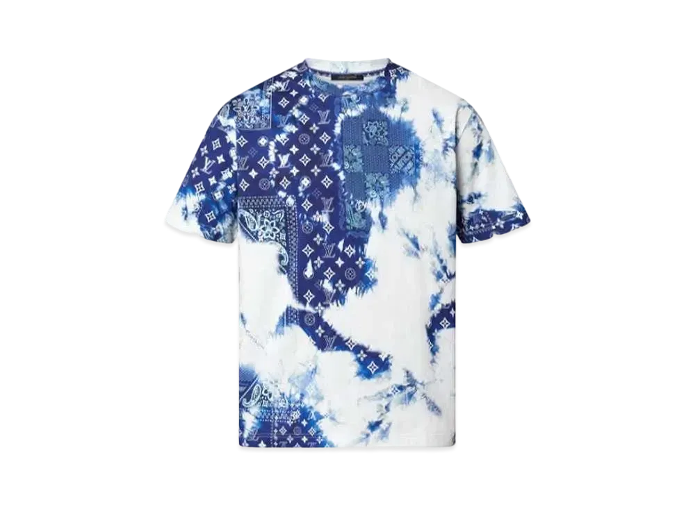 ルイヴィトン モノグラムバンダナプリントTシャツ "ブルー"