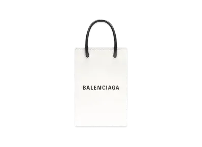 BALENCIAGA Mini Shopping Bag Squared Calfskin "White"
