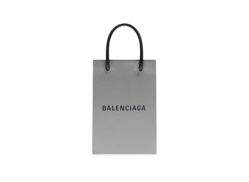 BALENCIAGA Mini Shopping Bag Squared Calfskin "Gray"