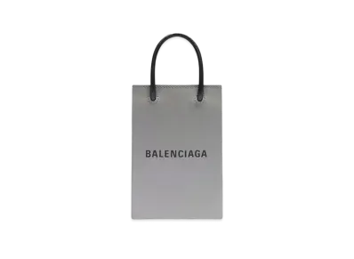 BALENCIAGA Mini Shopping Bag Squared Calfskin "Gray"