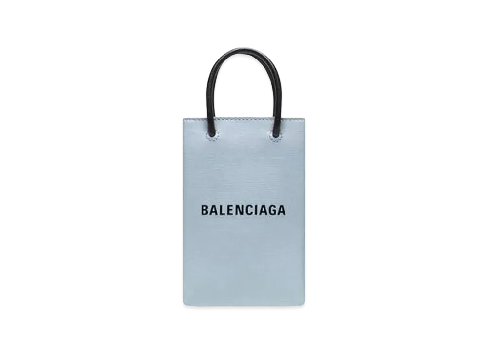 BALENCIAGA Mini Shopping Bag Squared Calfskin "Blue"