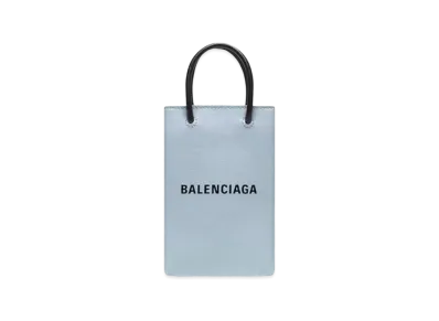 BALENCIAGA Mini Shopping Bag Squared Calfskin "Blue"