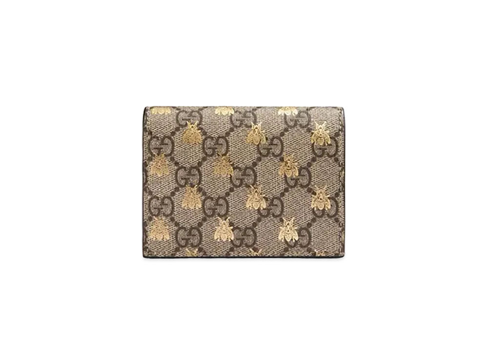 GUCCI GG Supreme Bee Card Case "Beige"