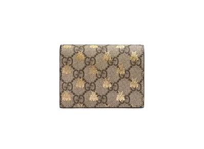 GUCCI GG Supreme Bee Card Case "Beige"