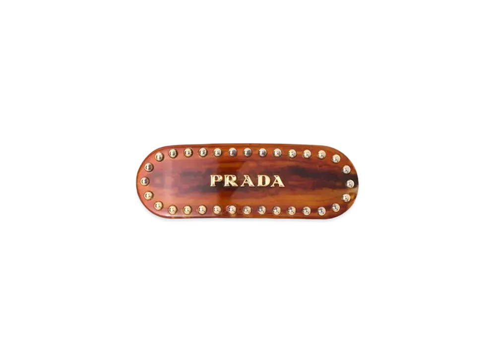 PRADA Plex Hair Clip "Rust Tortoiseshell"