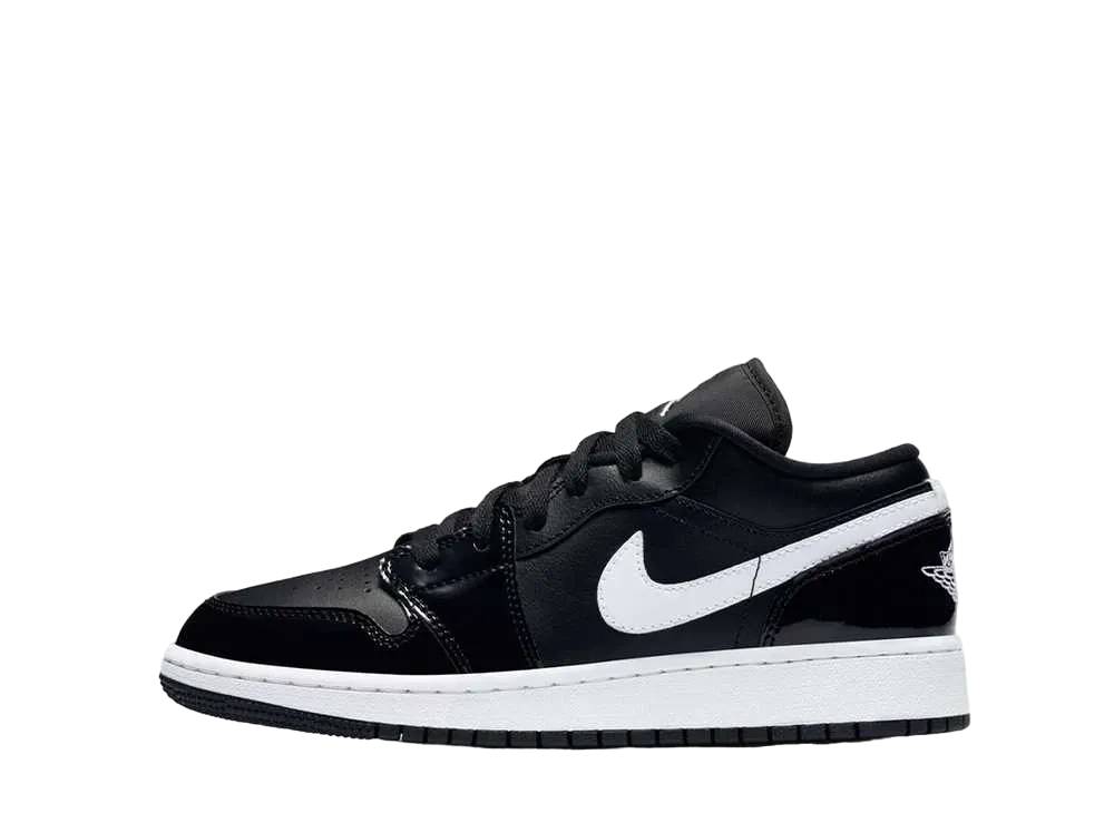 ナイキ GS エアジョーダン1 ロー "ブラック/パテント ホワイト"