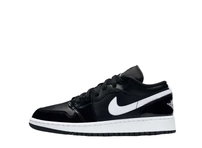 Nike GS Air Jordan 1 Low "Black/Patent White"