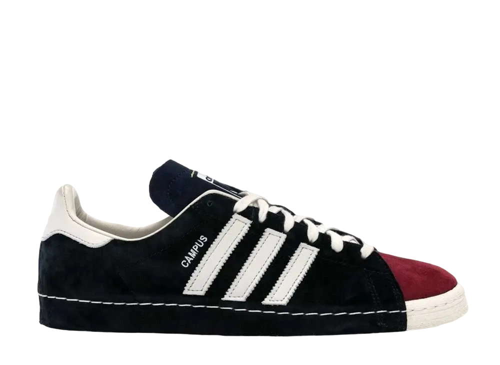 ヒロセ シュウ aka リクチュール × アディダス キャンパス 80s ”フットウェア ブラック/フットウェア ホワイト”
