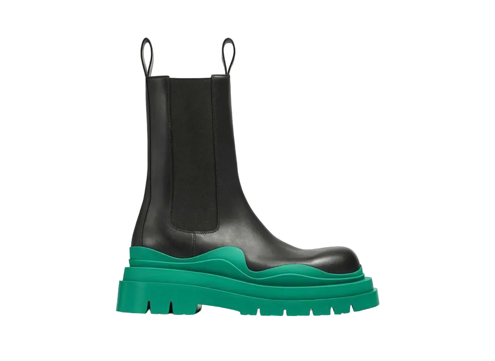 Bottega Veneta Tire "Black/Acid Turquoise"