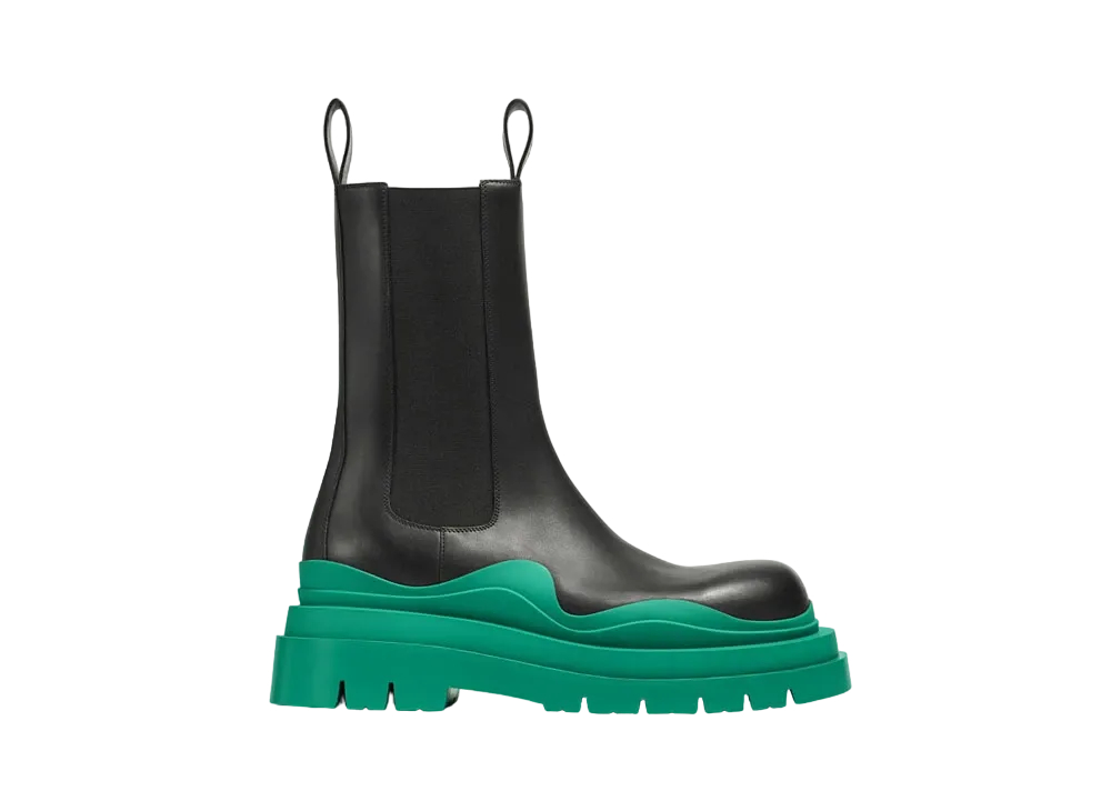 Bottega Veneta Tire "Black/Acid Turquoise"